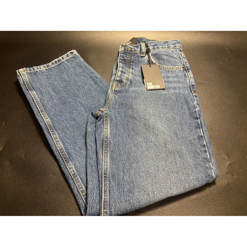 The Kooples NEW Women's Straight Fit Jeans Blue Denim Sz 28  Button Fly MSRP$230